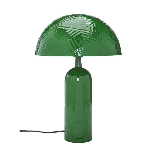 Metalowa lampa stołowa Carter z abażurem zielona